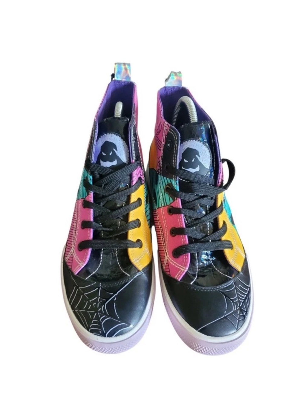 Nightmare Before Christmas Colorful Graphic High-Top Sneakers NWT Size 6 - Picture 6 of 11